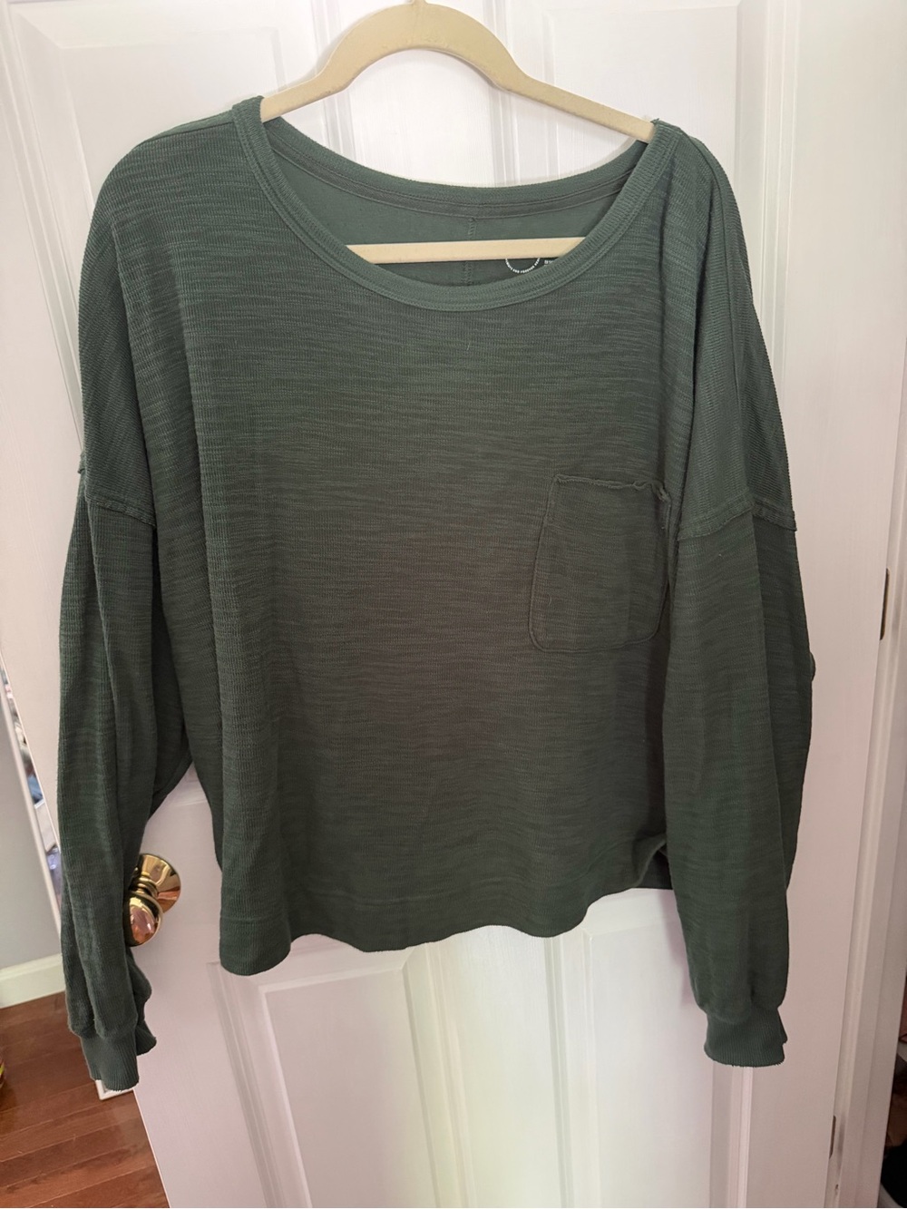 Forest green crop crew neck
